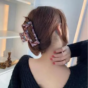 Large Tortoise Shell Claw Hair Clips for Thick Hair