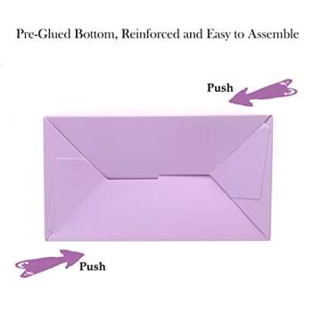 Oletx 30-Pack Purple Party Favor Treat Boxes, Goodie Boxes, Gable Paper Gift Boxes with Handles. Perfect for Purple Birthday Party Baby Shower Decoration Supplies.