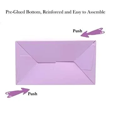 Oletx 30-Pack Purple Party Favor Treat Boxes, Goodie Boxes, Gable Paper Gift Boxes with Handles. Perfect for Purple Birthday Party Baby Shower Decoration Supplies.