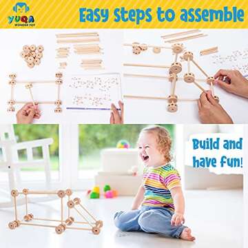 Building Blocks for Kids Ages 4-8 for Preschool Kids-60 Toys Blocks Set 6-12 Years Old to Create Various Shapes-Stimulating Different Toy for Children-Instruction Manual Included - Unique Gift