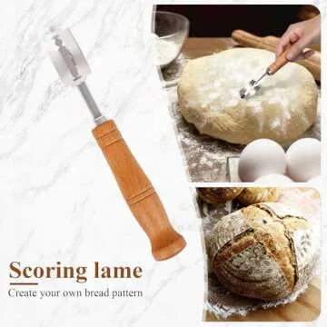 PENGULY Banneton Bread Proofing Basket Set of 2, 9 Inch Round Sourdough Starter Kit, Bread Baking Supplies Tools with Proofing Basket for Bread Making, Dough Whisk, Bread Lame, Basket Gift Set