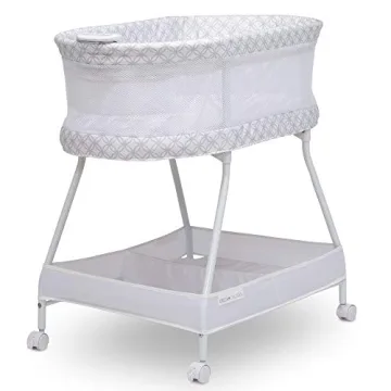 Delta Children Sweet Dreams Bassinet with Airflow Mesh, Portable Crib, Vibration, Lights, and Music ...