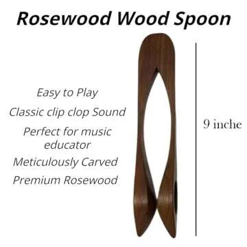 AAR Rosewood Wood Spoon Percussion Irish Celtic Folk Musical 9" long