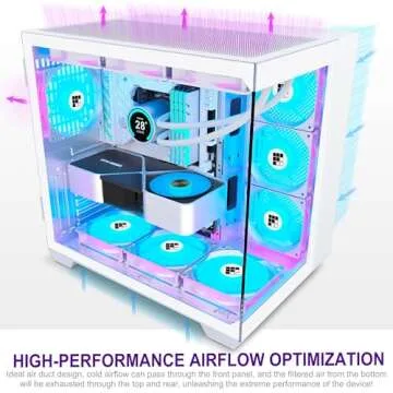 FOIFKIN F600 PC Case - Pre-Installed 6 PWM ARGB Fan, ATX Mid-Tower Gaming PC Case, 270° Panoramic G...