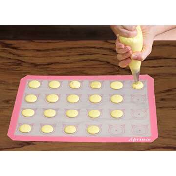 Aprince 2 Pack of Silicone Baking Mats Silicone Pastry Mat,Non-stick Baking Mat Pink 16.5x11.8x0.09 ...