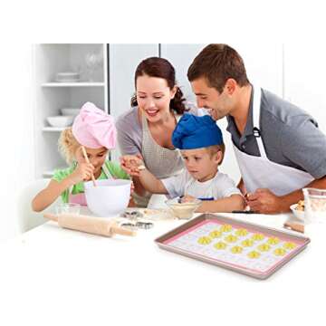 Aprince 2 Pack of Silicone Baking Mats Silicone Pastry Mat,Non-stick Baking Mat Pink 16.5x11.8x0.09 inch Silicone Mat Silicon Baking Mat Set Baking Mats Silicon Mats for Baking mats non stick silicone