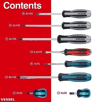 Top Quality VESSEL MEGADORA IMPACTA Screwdriver Set 8 PCS
