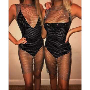 Sparkling Rhinestones Bodycon Dress for Festivals