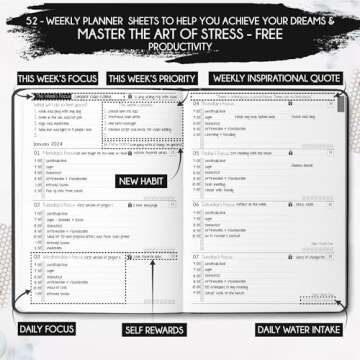 Law of Attraction Planner 2025 - Hourly, Weekly & Monthly Goal Setting Planner, 12 Month Journey to Increase Productivity | Life & Gratitude Journal, Include Foldable Vision Board, Gift Box & Stickers