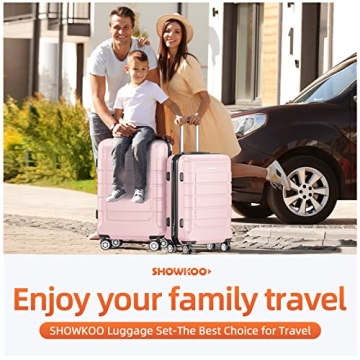 SHOWKOO Expandable Luggage Set - Durable and Stylish