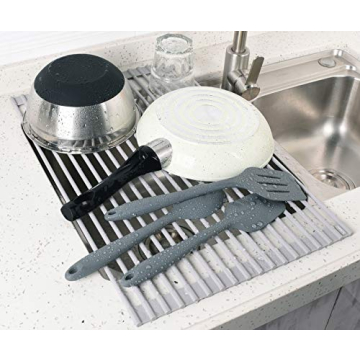 Surpahs Over Sink Roll-Up Dish Drying Rack - Stylish & Space Saving