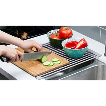 Surpahs Over Sink Roll-Up Dish Drying Rack - Stylish & Space Saving