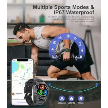 Rugged Military Smart Watch for Men with 100+ Sports Modes