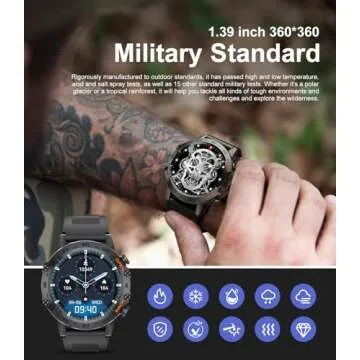 Rugged Military Smart Watch for Men with 100+ Sports Modes