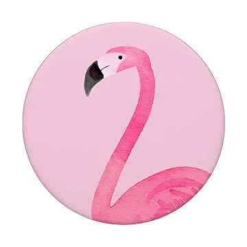 Cute Watercolor Pink Flamingo PopSockets PopGrip: Swappable Grip for Phones & Tablets