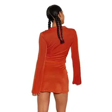 TUSFTAY 2 Piece Skirt Sets for Women Long Sleeve Cardigan Button Down Shirt Crop Tops and Skirt Sets Summer Mini Skirt Outfits (Orange, M)