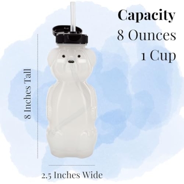 Honey Bear Straw Cups for Toddlers | Fun and Functional 8-Ounce Bottles
