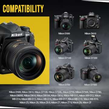 BM Premium 2 Pack of EN-EL15C High Capacity Batteries for Nikon Zf, Z5, Z6, Z6 II, Z7, Z8, Z7II, D780, D850, D7500, 1 V1, D500, D600, D610, D750, D800, D810, D810A, D7000, D7100, D7200 Cameras