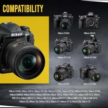 BM Premium 2 Pack of EN-EL15C High Capacity Batteries for Nikon Zf, Z5, Z6, Z6 II, Z7, Z8, Z7II, D780, D850, D7500, 1 V1, D500, D600, D610, D750, D800, D810, D810A, D7000, D7100, D7200 Cameras