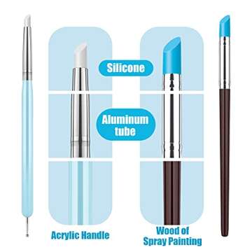 Clatoon 10Pcs Silicone Clay Sculpting Tool, Modeling Dotting Tool & Pottery Craft use for DIY Handic...