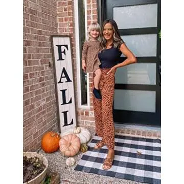 SySea Womens High Waist Leopard Pants Wide Leg Long Belted Palazzo Trousers with Pockets