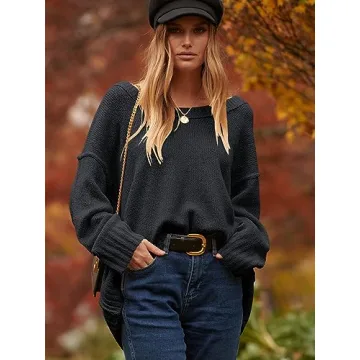 Oversized Women's Pullover Sweater for Fall Fashion