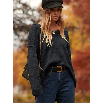 Oversized Women's Pullover Sweater for Fall Fashion