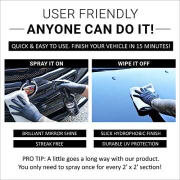 CAR GUYS Hybrid Spray Wax | Advanced Car Wax | Long Lasting and Easy To Use | Safe on All Surfaces | 18 Oz Kit with Towel