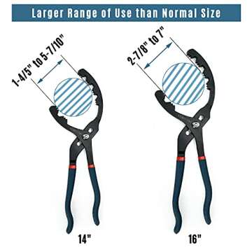 ATNHYING Large Adjustable Oil Filter Wrench, Universal Oil Filter Removal Tool, 16 Inch