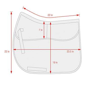 ECP Equine Comfort Products Correction Dressage Saddle Pad with Memory Foam Pockets