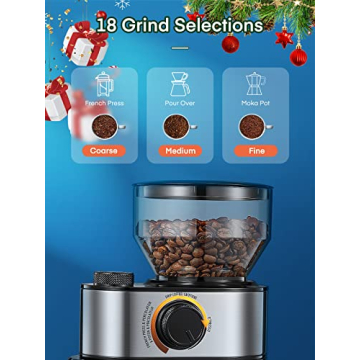 Electric Burr Coffee Grinder with 18 Grind Settings