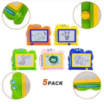 Hymaz 5 Pcs Mini Magnetic Drawing Board for Kids,Colorful Doodle Drawing Board for Toddlers 1-3, Erasable Doodle Board Tablet Writing Pad for Boys Girls Classroom Rewards Party Favors Bag Stuffers