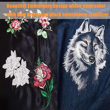 New brothread Black Tear Away Machine Embroidery Stabilizer Backing 12" x 25 Yd roll - Medium Weight 1.8 oz - 3 Options - Tear Away/Cut Away/No Show Mesh