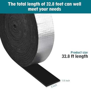 Versatile Pipe Wrap Insulation - 33 ft Thermal Protection with Aluminum Foil Finish