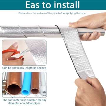 High-Performance Pipe Wrap Insulation - 33 ft Self-Adhesive