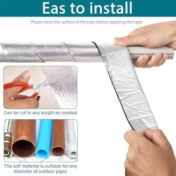High-Performance Pipe Wrap Insulation - 33 ft Self-Adhesive
