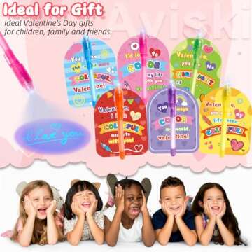 Aviski 32Pcs Kids Valentines Day Gifts for Classroom - Valentine Cards with Pens Novelty Toys for Boys Girls Exchange Gifts, Party Favor Prizes, Valentine’s Greeting Gifts