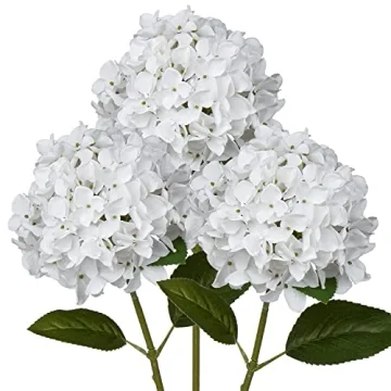DILATATA Artificial Hydrangeas Tall Artificial Hydrangea Stems 26" Faux Hydrangea Silk Flowers Fake ...