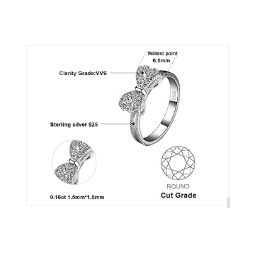 JewelryPalace Sterling Silver Promise Ring with Cubic Zirconia