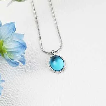 Elegant 925 Sterling Silver Aquamarine Birthstone Necklace