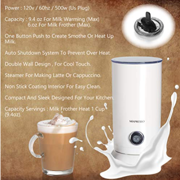 Mixpresso Electric Milk Frother for Lattes and Cappuccinos
