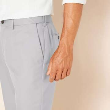 Classic-Fit Expandable-Waist Dress Pants for Men