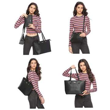 Women Fashion Handbags Wallet Tote Bag Shoulder Bag Top Handle Satchel Purse Set 4pcs