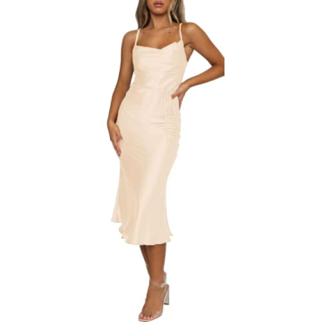 Elegant Satin Midi Dress for Weddings and Parties