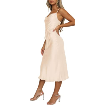Elegant Satin Midi Dress for Weddings and Parties