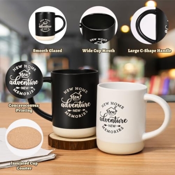 YHRJWN House Warming Gifts New Home, New Home New Adventure Coffee Mugs, Housewarming Gifts for New House, New Home Gifts for Home, Newlywed Gifts for Couples, Housewarming Gift Ideas, 16 Oz