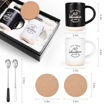 YHRJWN House Warming Gifts New Home, New Home New Adventure Coffee Mugs, Housewarming Gifts for New House, New Home Gifts for Home, Newlywed Gifts for Couples, Housewarming Gift Ideas, 16 Oz