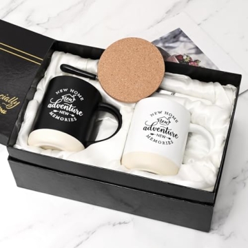 YHRJWN House Warming Gifts New Home, New Home New Adventure Coffee Mugs, Housewarming Gifts for New House, New Home Gifts for Home, Newlywed Gifts for Couples, Housewarming Gift Ideas, 16 Oz