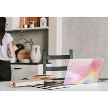 Watbro Compatible with MacBook Air 13 Inch Laptop Case 2020 2019 2018 Release A2337 M1/A2179/A1932 ,Colorful Mist Case with Keyboard Cover Skin for MacBook Air 2020 with Touch ID(Rainbow Mist)