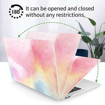 Watbro Compatible with MacBook Air 13 Inch Laptop Case 2020 2019 2018 Release A2337 M1/A2179/A1932 ,Colorful Mist Case with Keyboard Cover Skin for MacBook Air 2020 with Touch ID(Rainbow Mist)